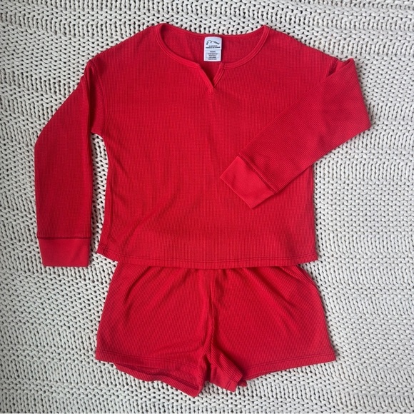 Art Class Red Ribbed Girl's Pajama Set Size Small - Picture 1 of 4